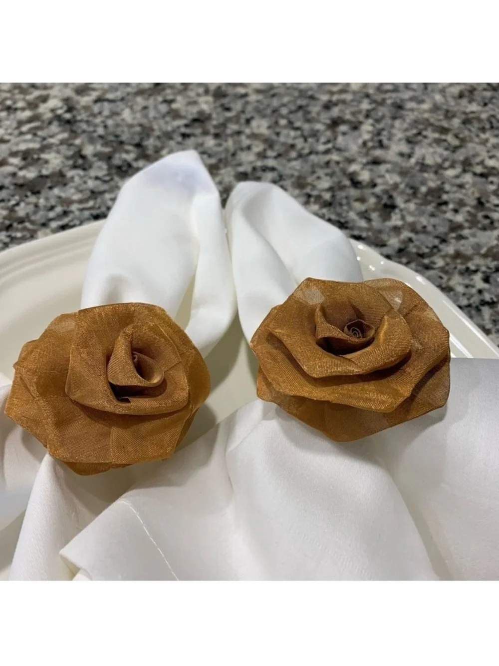 Pottery Barn Napkin Rings Copper Rose
